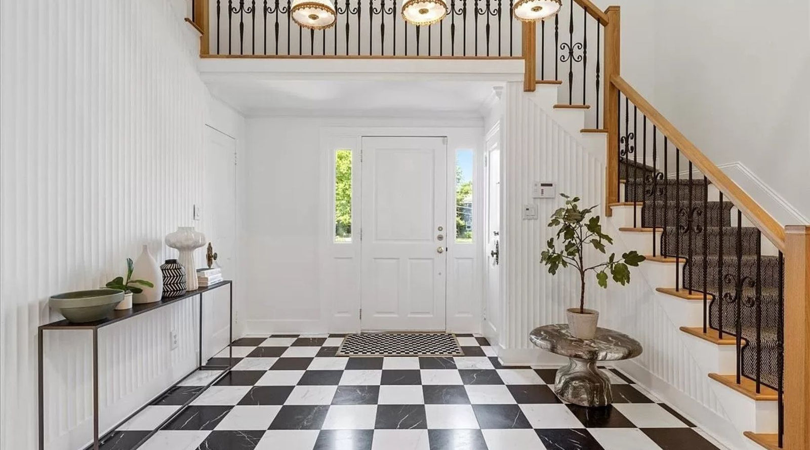 entry with wall panels