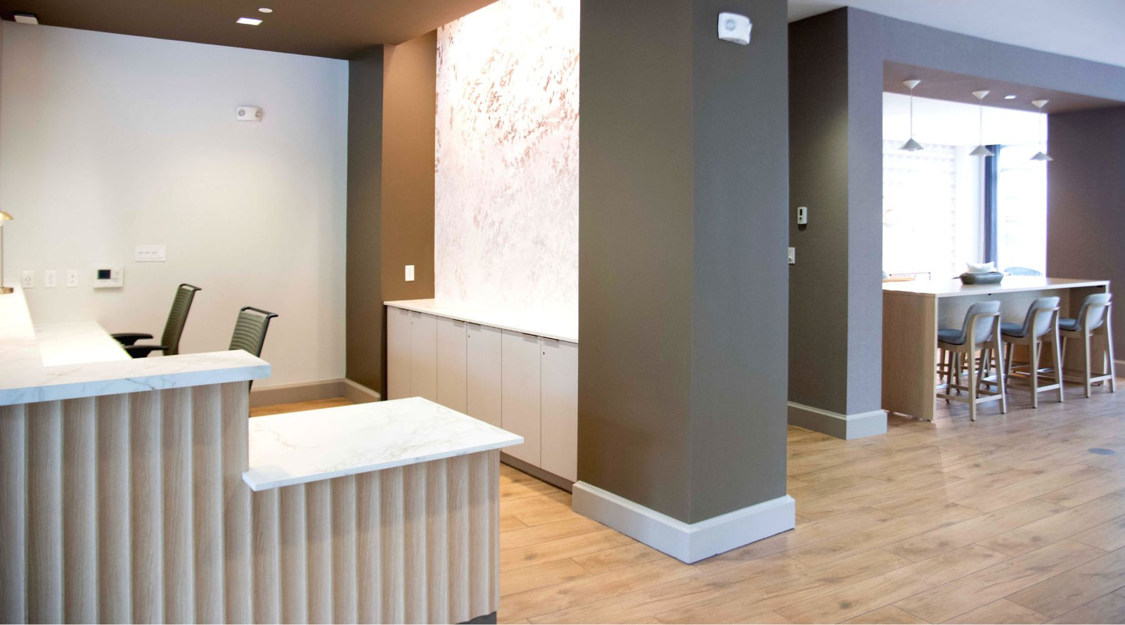 fluted reception desk