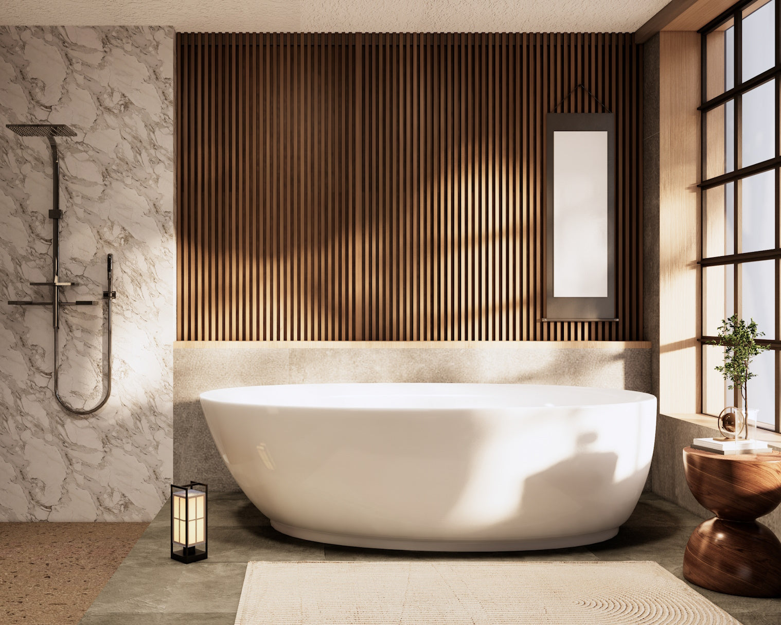 bathroom with wall paneling