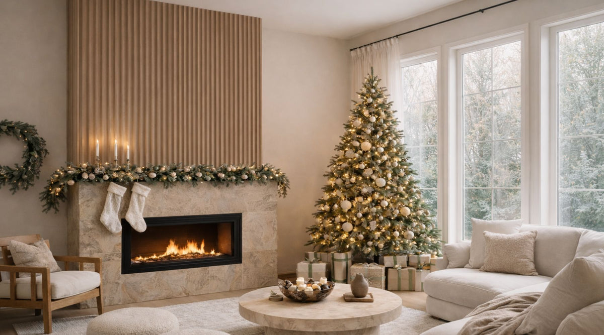 fluted wood fireplace