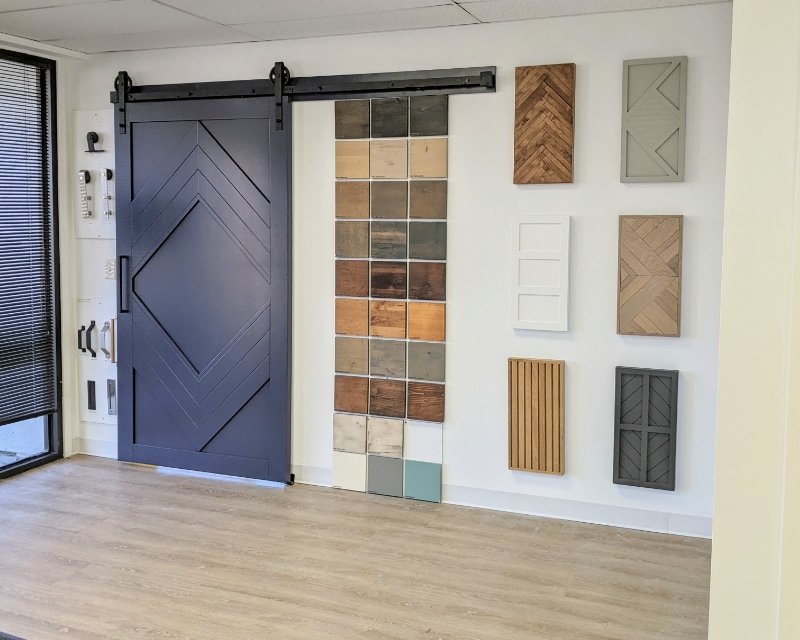 walston's showroom, showcasing different door textures