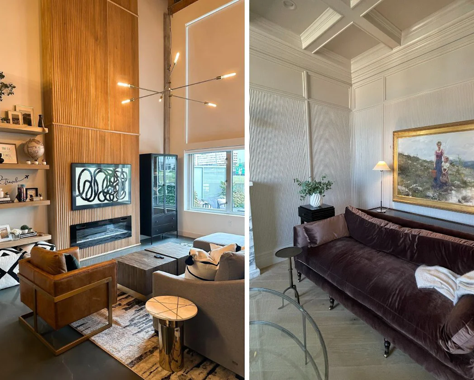 unique wood paneling additions to two renovated rooms