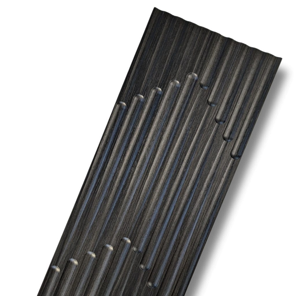 Walston Architectural Products Wall Panel (3) 12&quot; x 93&quot; Sections / 23.25 sq ft / Black Walnut 3DL Contemporary Arrow Peel and Stick Wall Panels Contemporary Arrow Peel and Stick Wall Panels | Walston Architectural Products