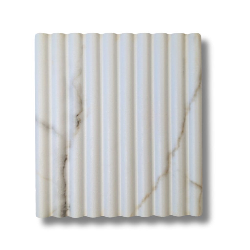 Walston Architectural Products Wall Panel (3) 12" x 93" Sections / 23.25 sq ft / Calacatta Gold 3DL Reeded Wall Panels - 3/4" Reeds Reeded Wall Panels - 3/4" Reeds | Walston Architectural Products