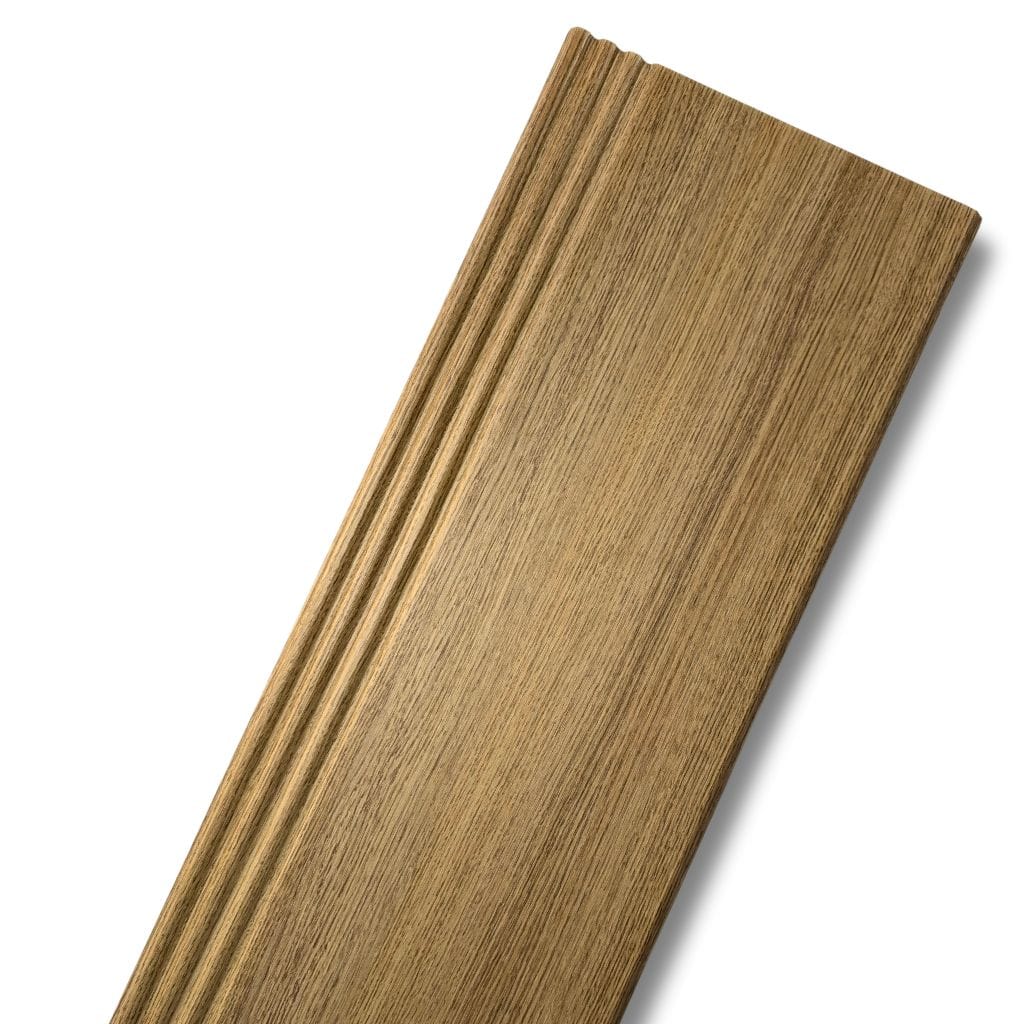 Walston Architectural Products Wall Panel (3) 12" x 93" Sections / 23.25 sq ft / Charleston Oak 3DL Tri Reeds Peel and Stick Wall Panels Tri Reeds Peel and Stick Wall Panels | Walston Architectural Products