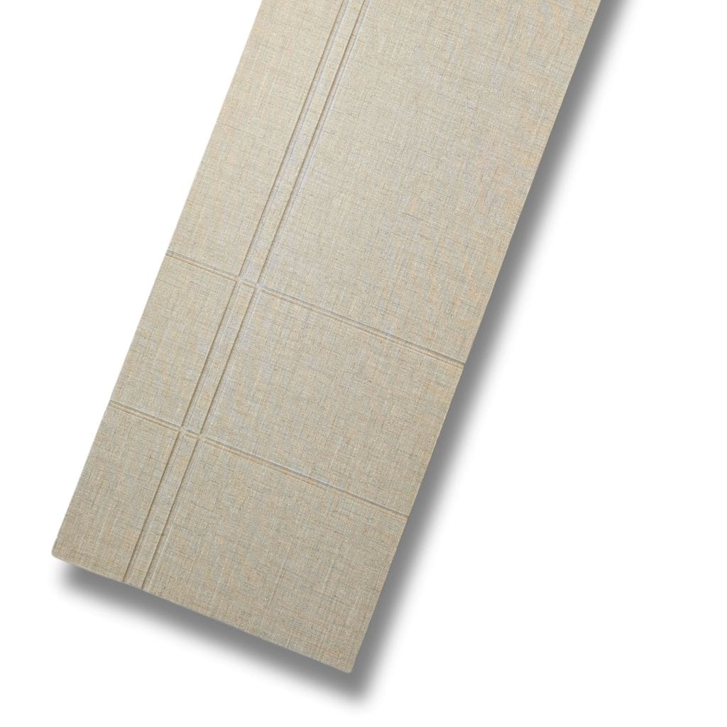 Walston Architectural Products Wall Panel (3) 12" x 93" Sections / 23.25 sq ft / Ivory Linen 3DL Cross Lines Peel and Stick Wall Panels Cross Lines Peel and Stick Wall Panels | Walston Architectural Products