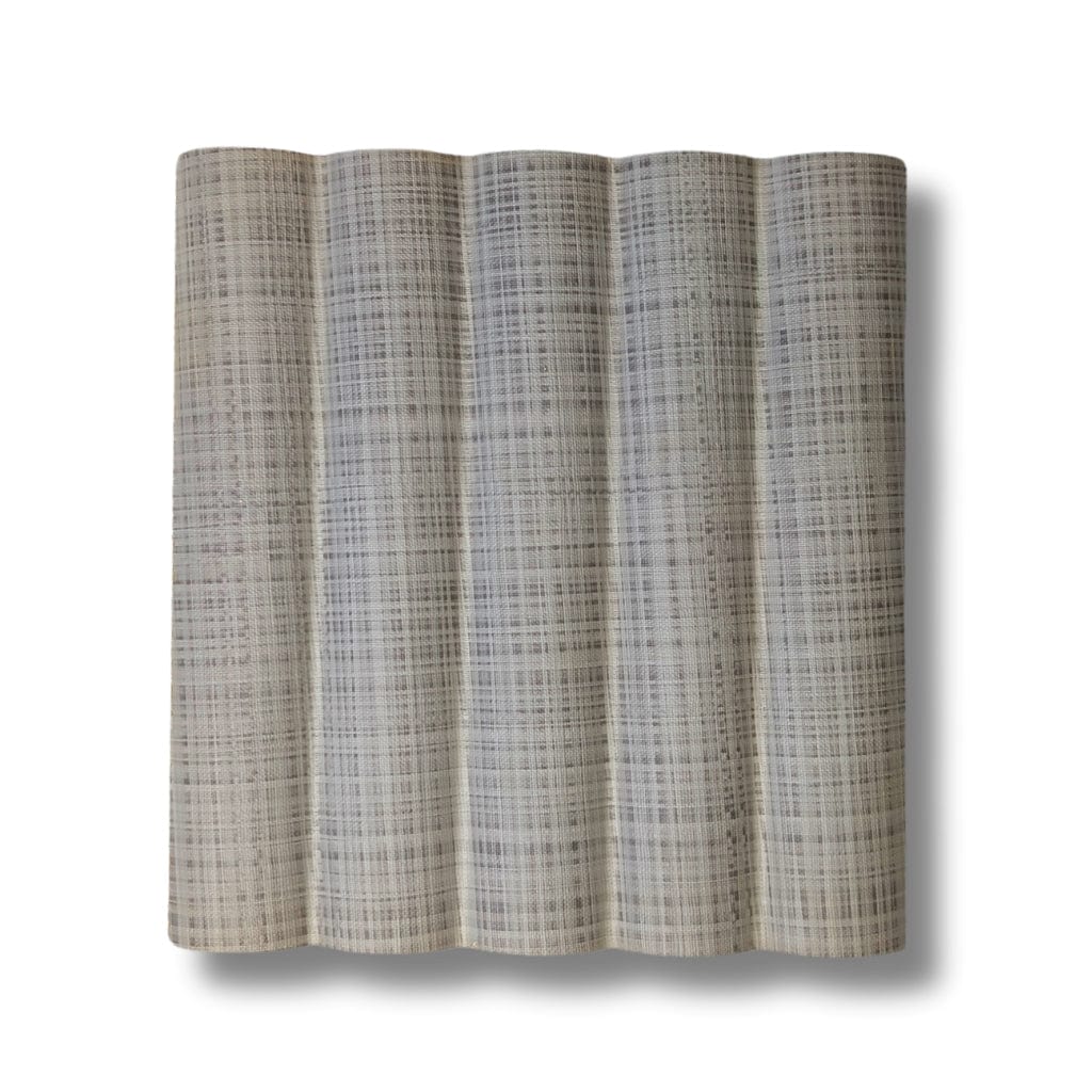 Walston Architectural Products Wall Panel Reeded (1-1/2" Reeds) / Pewter Plaid Linen 3DL 8″ X 8″ SAMPLES: FLUTED, REEDED, OR SLAT WALL PANELS / WALL CLADDING 8″ X 8″ SAMPLES: FLUTED, REEDED, OR SLAT WALL PANELS / WALL CLADDING