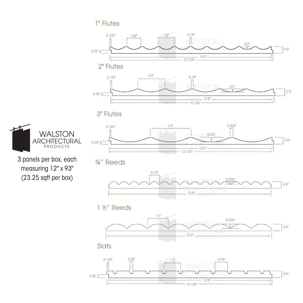 Walston Architectural Products Wall Panel Reeded Wall Panels - 3/4" Reeds Reeded Wall Panels - 3/4" Reeds | Walston Architectural Products