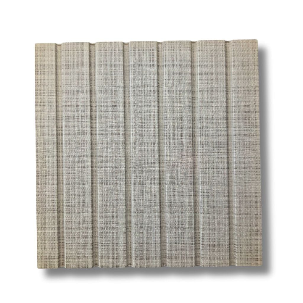 Walston Architectural Products Wall Panel Slatted (1" Slats) / Pewter Plaid Linen 3DL 8″ X 8″ SAMPLES: FLUTED, REEDED, OR SLAT WALL PANELS / WALL CLADDING 8″ X 8″ SAMPLES: FLUTED, REEDED, OR SLAT WALL PANELS / WALL CLADDING