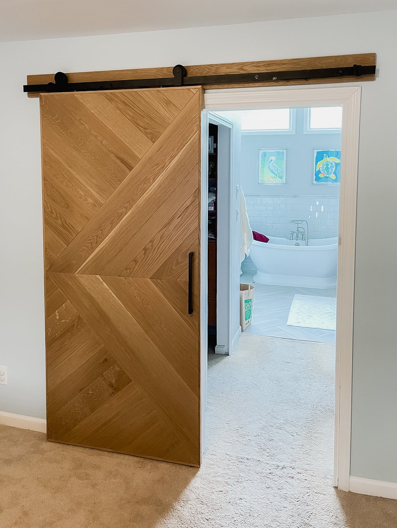 Premium White Oak Geometric Door