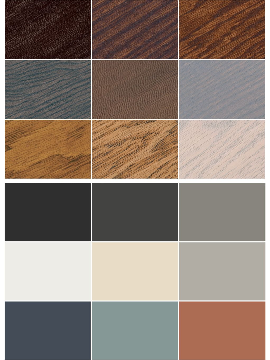 Walston Door Company Sample PAINT/STAIN SAMPLES